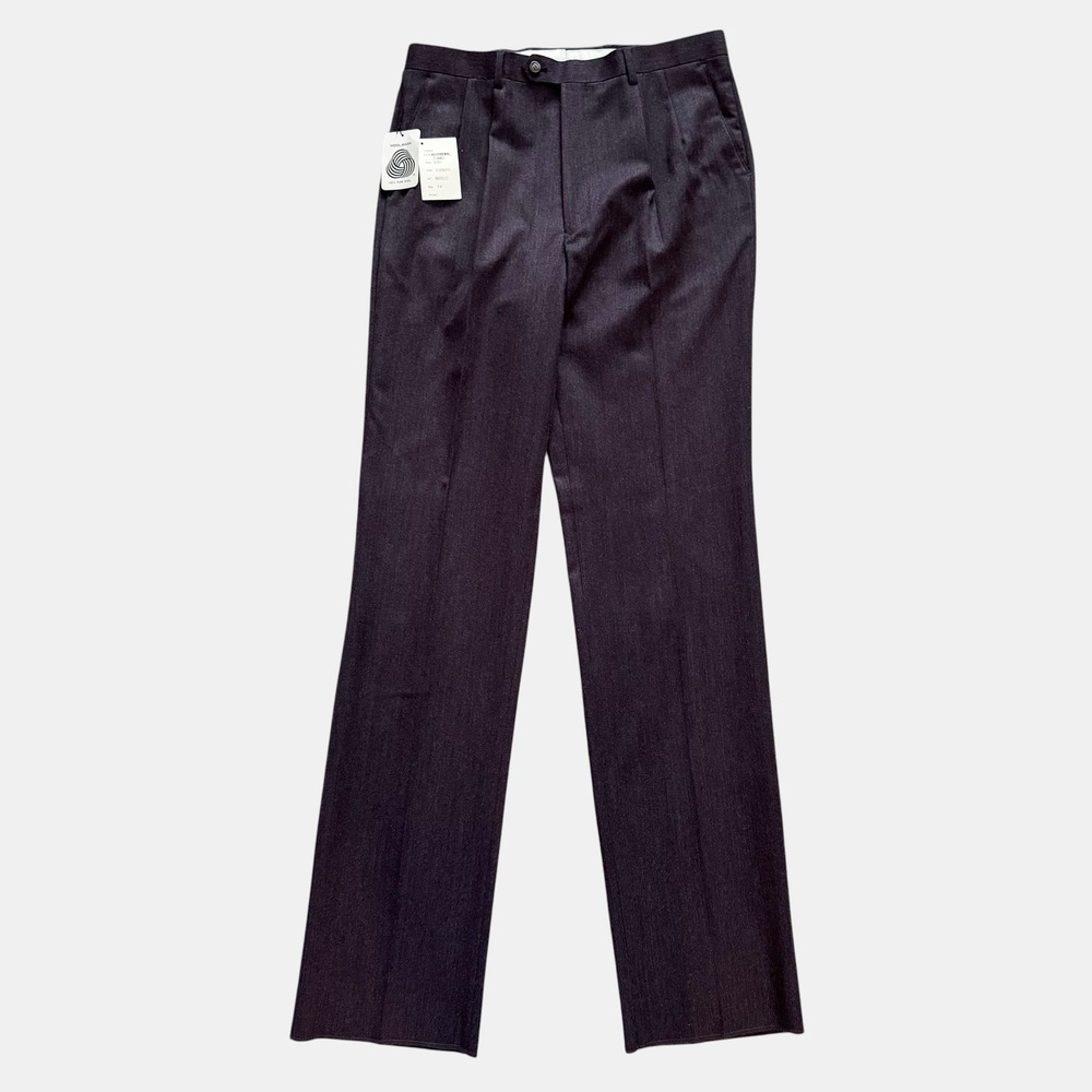 Vintage Louis Raphael Woolmark 100% Wool Pleated Trousers 32 Unfinished Hem NWT